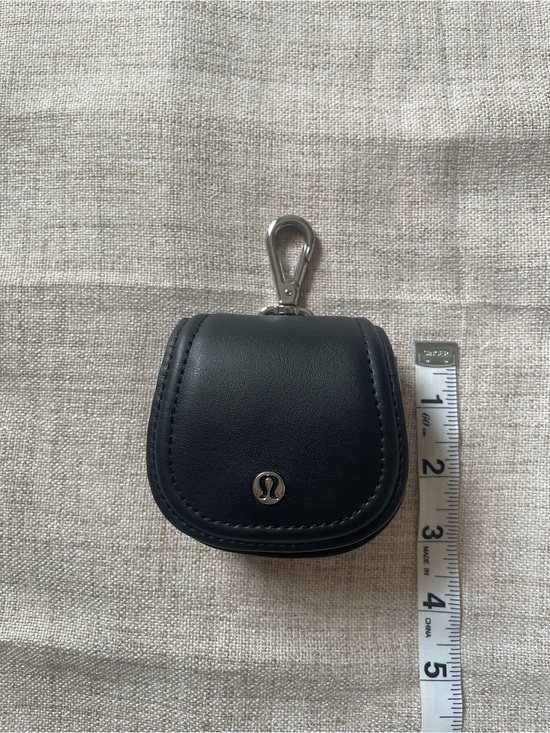 Lululemon Accessories - Lululemon Black Leather Key or AirPods Pouch with Silver Clip
